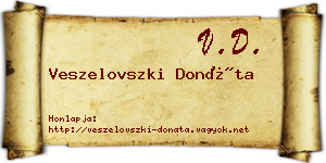 Veszelovszki Donáta névjegykártya